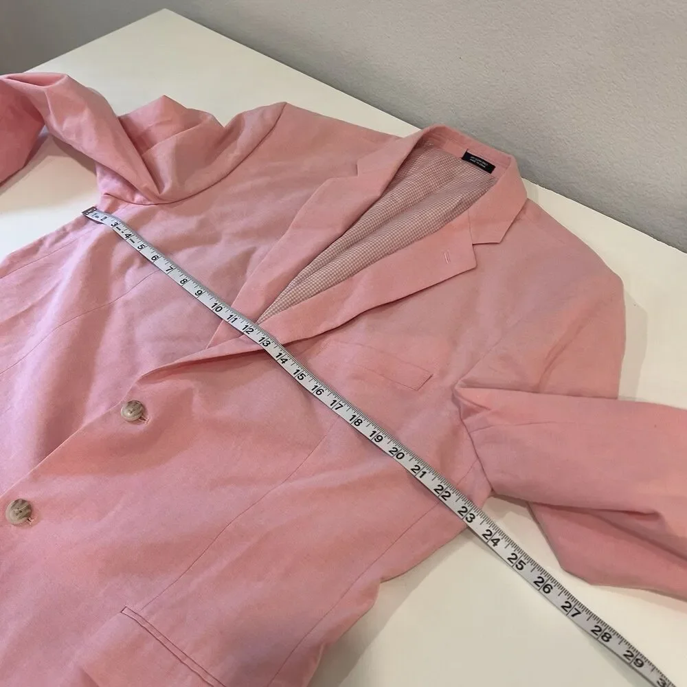 Saddlebred Men's 44L Pink 2 Button 100% Cotton Blazer Sport Coat Jacket